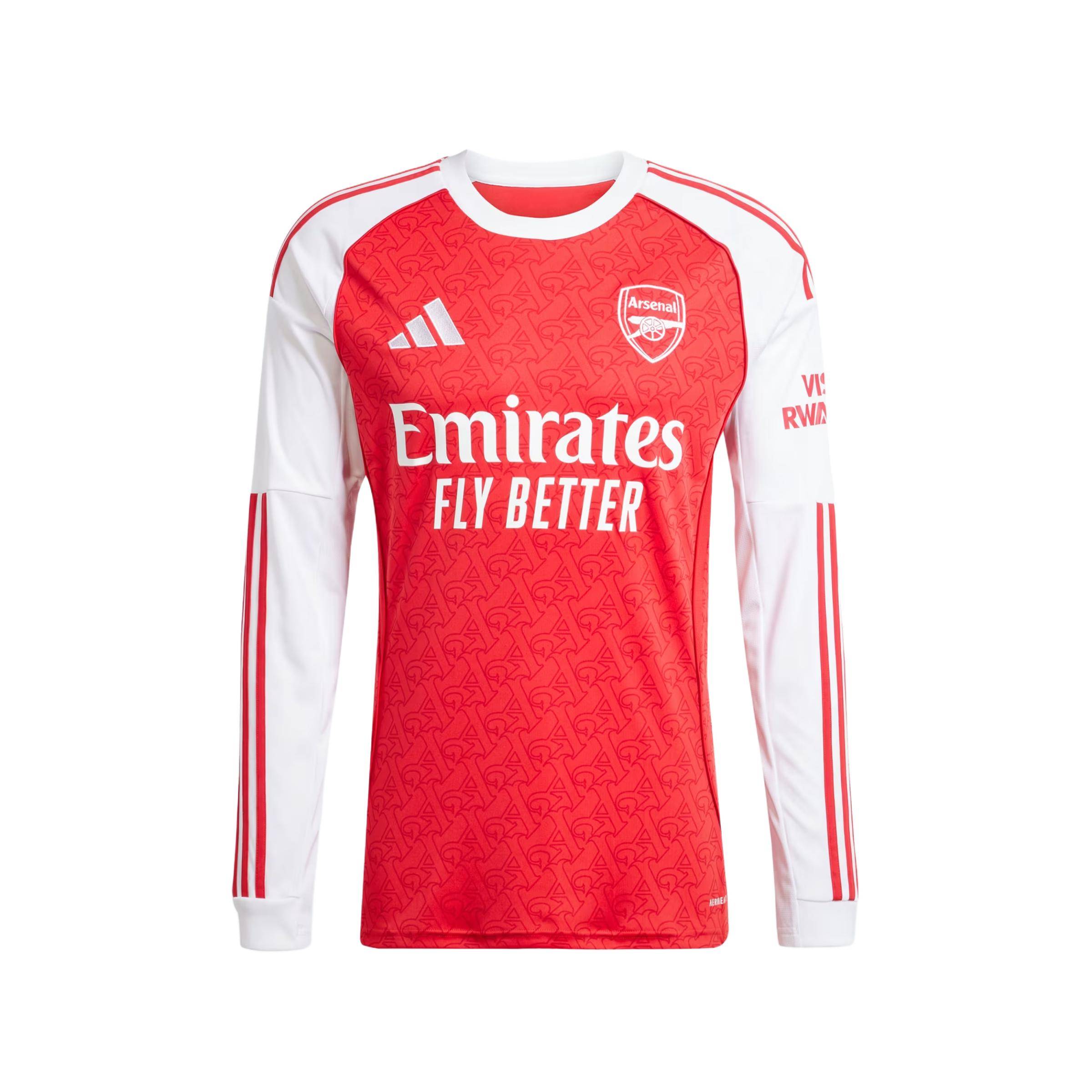 Adidas Arsenal 25-26 Hemmatröja Fanversion Slim Fit Rund hals Mode Sport Långärmad Fotbollströja Unisex Toppar Röd JI9536 cm red