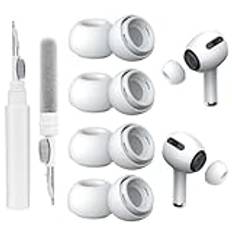 4 par öronsnäckor för AirPods Pro och AirPods Pro 2, öronsnäckor i silikon för Airpods Pro, öronsnäckor i silikon med 1 rengöringspennor - XS/S/M/L