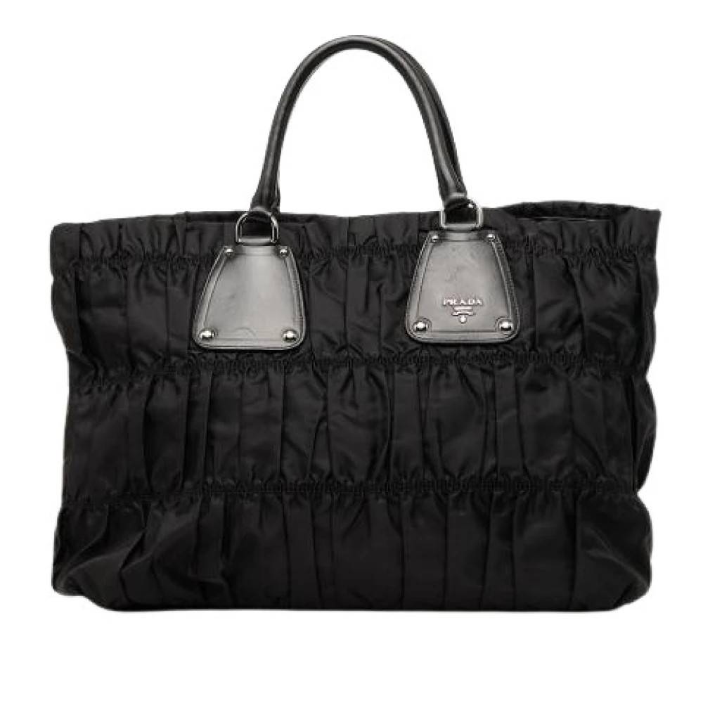 Prada Vintage Pre-owned Tessuto Tote Bag - Vintage - Dame - Sort - ONE SIZE - Læder