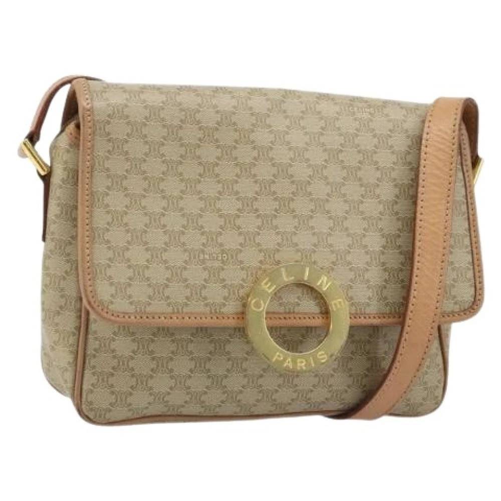 Celine Vintage Pre-owned Vintage Plastic Skuldertaske - Vintage - Dame - Beige - ONE SIZE - Uld