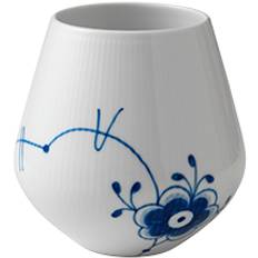 Royal Copenhagen Blå Mega Riflet 15 cm. Vase Mellem Blå Str 15 cm. - Vaser hos Magasin