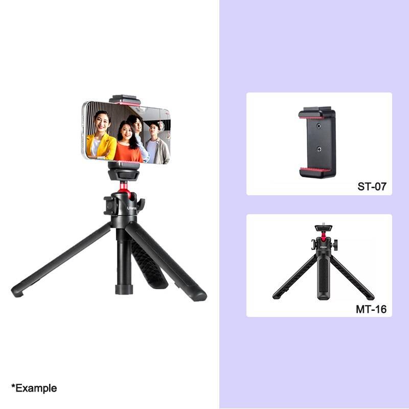 Ulanzi mt -16 stativ stativ med kulhuvud kallsko förlängningsstång selfie stick för led ljus mikrofon mikrofon smartphone kamera slr - Med telefonhållare