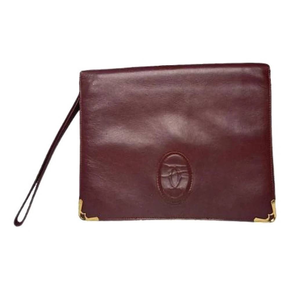 Cartier Vintage Pre-owned Læder Clutch - Vintage - Dame - Rød - ONE SIZE - Læder