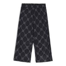 Kids' loose-fit tracksuit bottoms with stacked-logo print