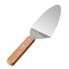 Wooden Handle Pie Spatula, Pizza Cutter and Server, Pizza Spade with Wooden Handle, Triangular Pizza Cutter, Cake and Pie Serving Spade, Pie Serving Utensil, Cake Spade with Wooden Handle