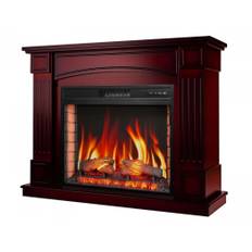 Boston ArtiLED 28 Elektrisk pejs i traditionelt design - ArtiFlame elpejs i cognac - med varmeeffekt