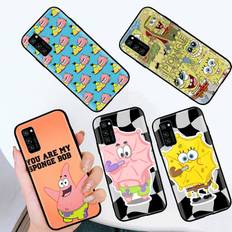 Black Case for Samsung Note 20 Lite S24 Ultra S23 A03 A05 A06 A11 A71 A15 A16 A13 A24 A25 A33 A52 A53 A50 M55 M35 Plus S-41 Spongebob Cartoon Samsung A32 5G