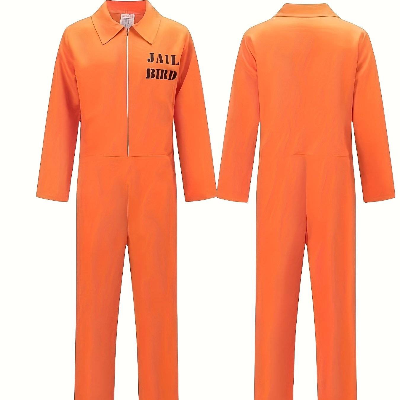Halloween Costume Orange Prisoner Cosplay Jumpsuit Party Performance Costume Party Uniform Set