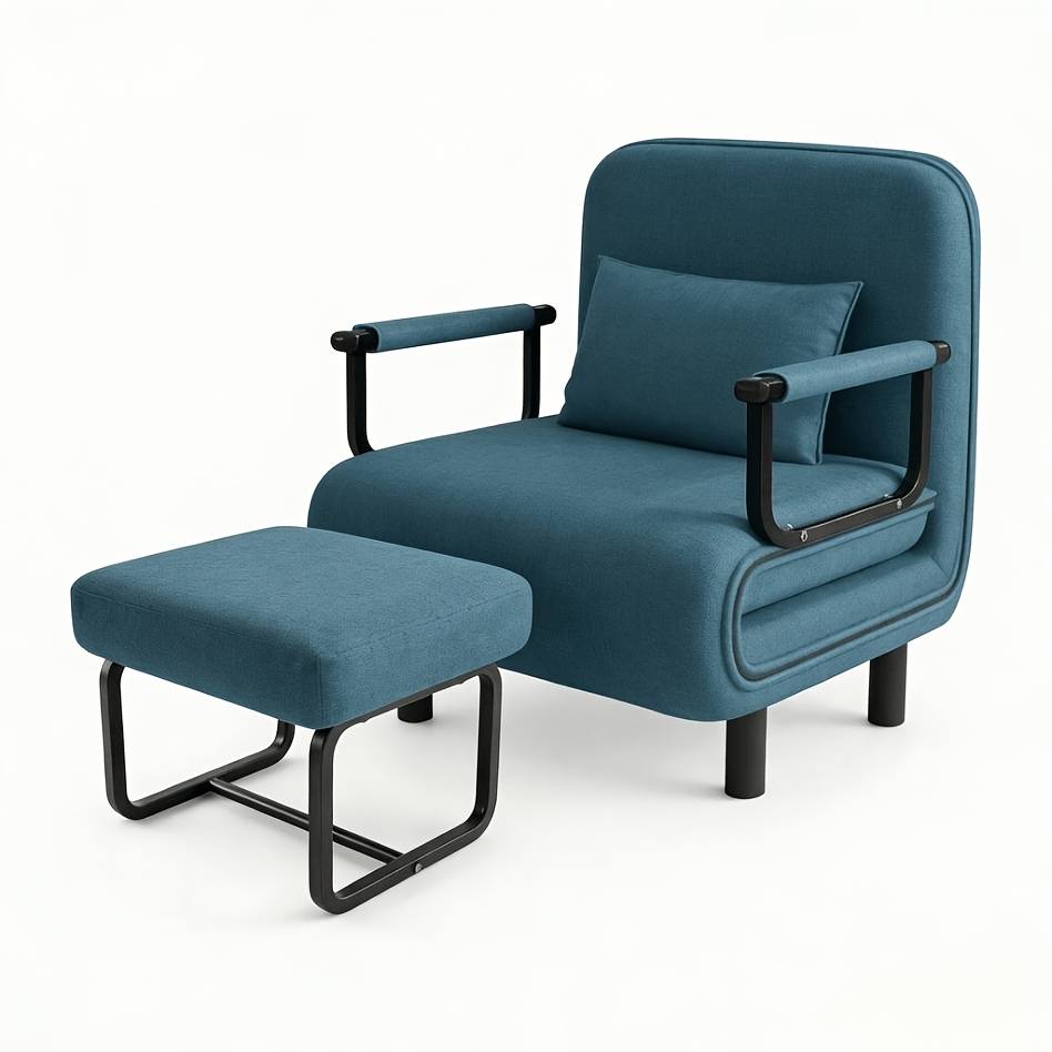 Foldable Sofa Bed With Memory Foam Cushions, Living Room Chair Into Bed, -, Made Of Linen, A Perfect Furniture Gift, With An Adjustable Backrest.
