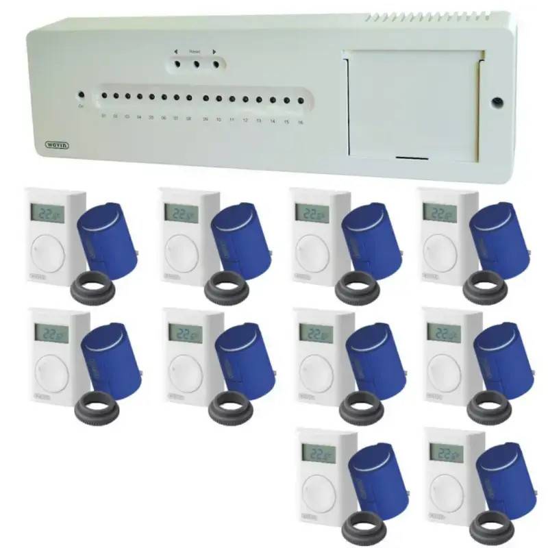 Wavin AHC 9000 trådløs gulvvarmestyring uden display - 10 kredse Opgrader 3 termostater til IR