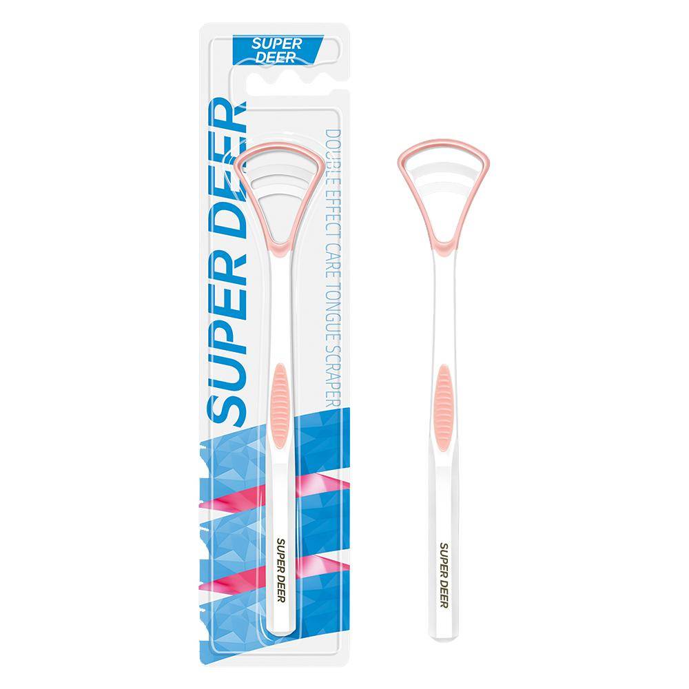 Super Deer Silicone Tongue Scraper Cleaner Remove Halitosis Tongue Coating Oral Care Tool for Fresh Breath