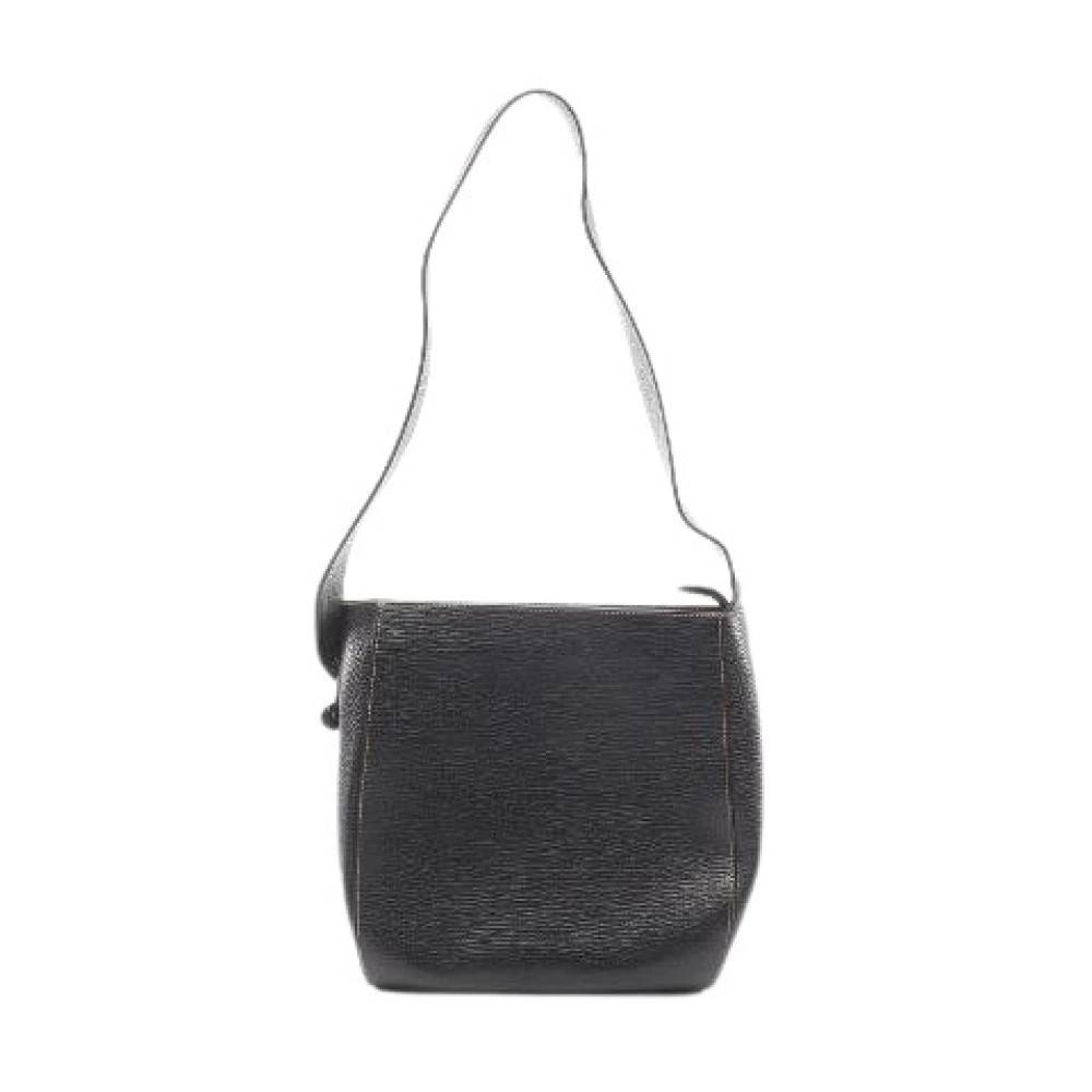 Loewe Pre-owned Pre-owned Embossed Logo Læder Skuldertaske - Vintage - Dame - Sort - ONE SIZE - Uld