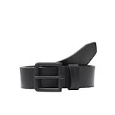 JACK & JONES Avslappnad Äkta läder bälte Klassiskt Skinnbälte med hål JACROMA, Color:Black, Size:105
