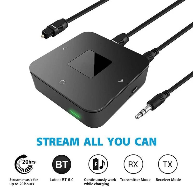 Bt4852 bluetooth 5.0 trådlös sändare mottagare csr 8670 2 in 1 bt 5.0 trådlös o adapter 3.5mm spdif för musik tv dator