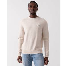 Fred Perry Mens Classic Crewneck Jumper Colour: Porridge Marl X23, Size: L