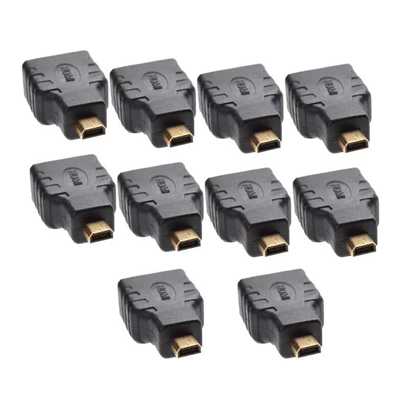 10 st hdmi typ-a hona till mini hdmi typ-d hane adapter guldpläterad kontakt omvandlare hdmi adapter