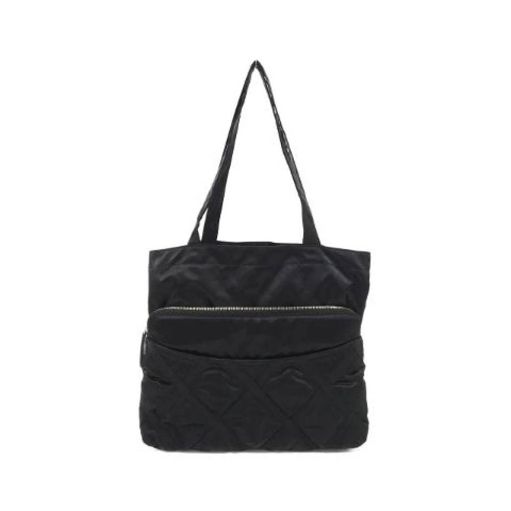 Chanel Vintage Pre-owned Nylon Skuldertaske - Vintage - Dame - Sort - ONE SIZE - Uld