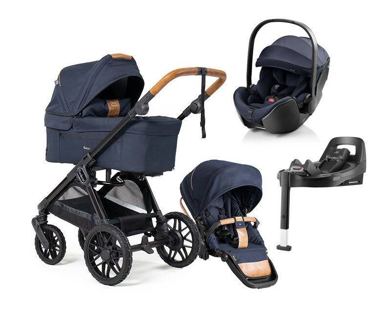 Emmaljunga Sento Pro duovagn Ergo+ 2027 + Baby-Safe pro babyskydd + bas