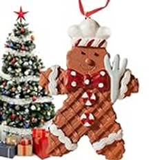 Jul Pepparkaksprydnader, Pepparkaksprydnader - Trädprydnader Christmas Resin Söt pepparkakshänge - Charmig fritidshusinredning, julgransprydnader för öppen spis för balkong, vägg