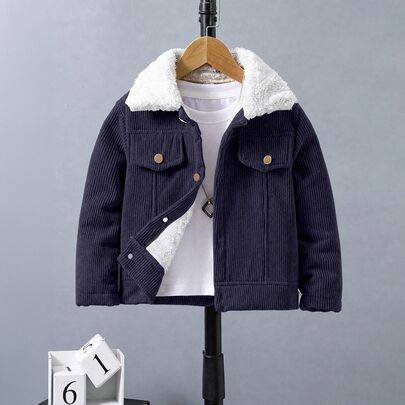 Casual fleecejacka för pojkar, höst/vinter - Marinblå (6Y,7Y,4Y,5Y)