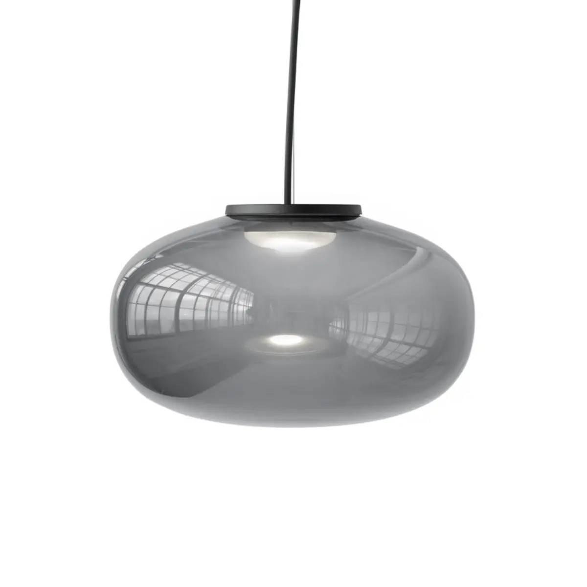 New Works, Karl-Johan Pendellampa Ø40 Rökt Glas