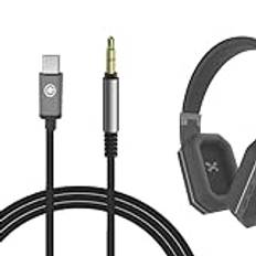 Geekria QuickFit USB-C digital till ljudkabel kompatibel med M & D MG20, V-MODA Crossfade 2, M-80, Crossfade LP, LP2-kabel, Type-C Aux Audio-kabel för Pixel 6/5/4a, S20+, Note 10/20 (1,2 m)