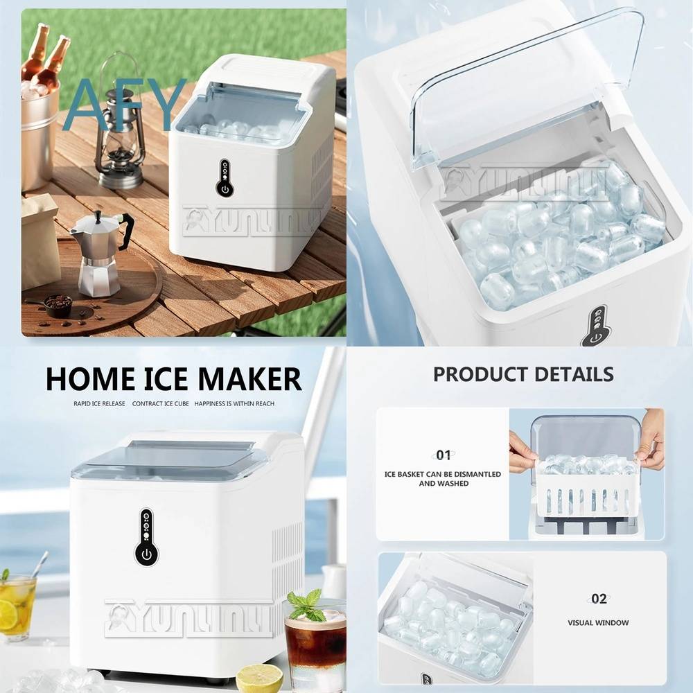 Automatic Ice Maker Machine for Home Kitchen Office Commercial Use Fast Cooling Ice Cube Maker with Digital Display and Self