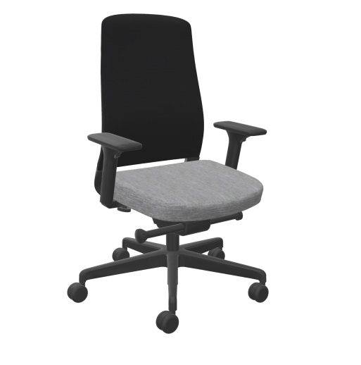 SILORA Kontorstol - Ergonomiske indstillinger og mange farver. Grey Sæde / Sort Mesh Ryg Med 3D Armlæn.