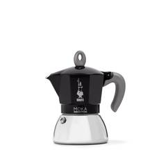 Bialetti Mocha Induction 4 Cups IH Compatible & Direct Fire Type (Coffee Maker Espresso Maker Macchinetta) silver/svart