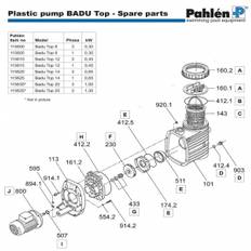 Pahlén Poolpump SBM/Badu Top Reservdelar