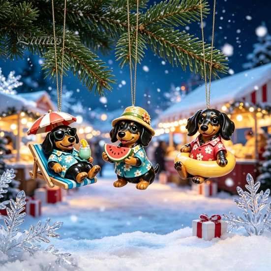 Christmas Countdown Surprise Toys 2026 Dachshund Advent Calendar, 24 Days Dog Collectible Surprises with 2D Charming Winter Festive Puppy Figures for