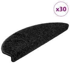 vidaXL trappemåtter 30 stk. 65x21x4 cm sorte halvrunde store