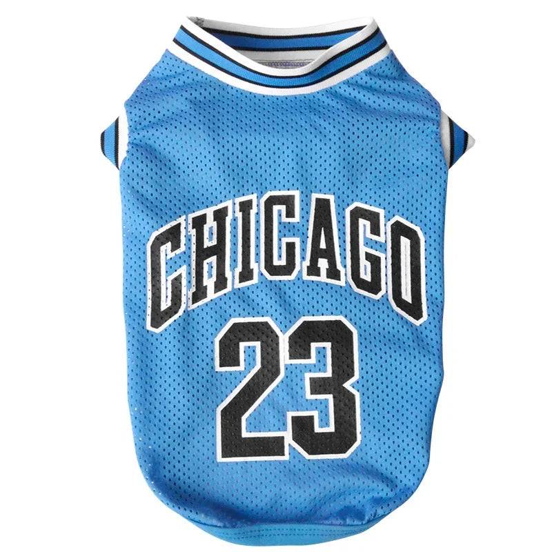 Mesh Breathable Dog Basketball Jersey - Summer Sport T-Shirt for Small to Large Dogs - Blue / XXXL (XXXL)