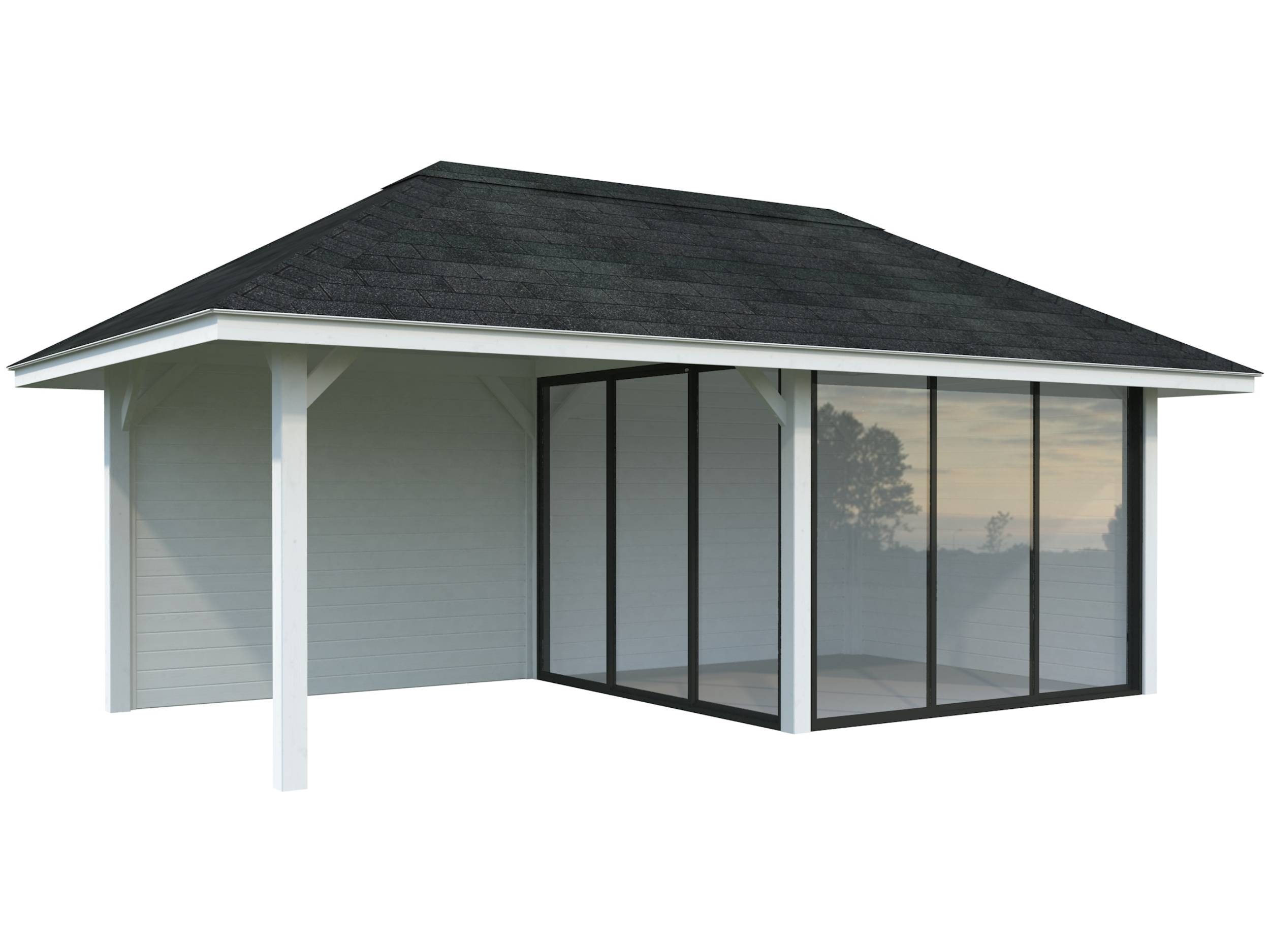 Anneks m/overdækning, Bianca 205, 16,6 m², hvid