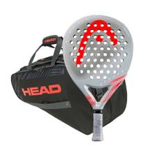 Pala HEAD ZEPHYR UL 2023 Gris + Paletero HEAD BASE Padel Bag M 2023 Negro/Rojo