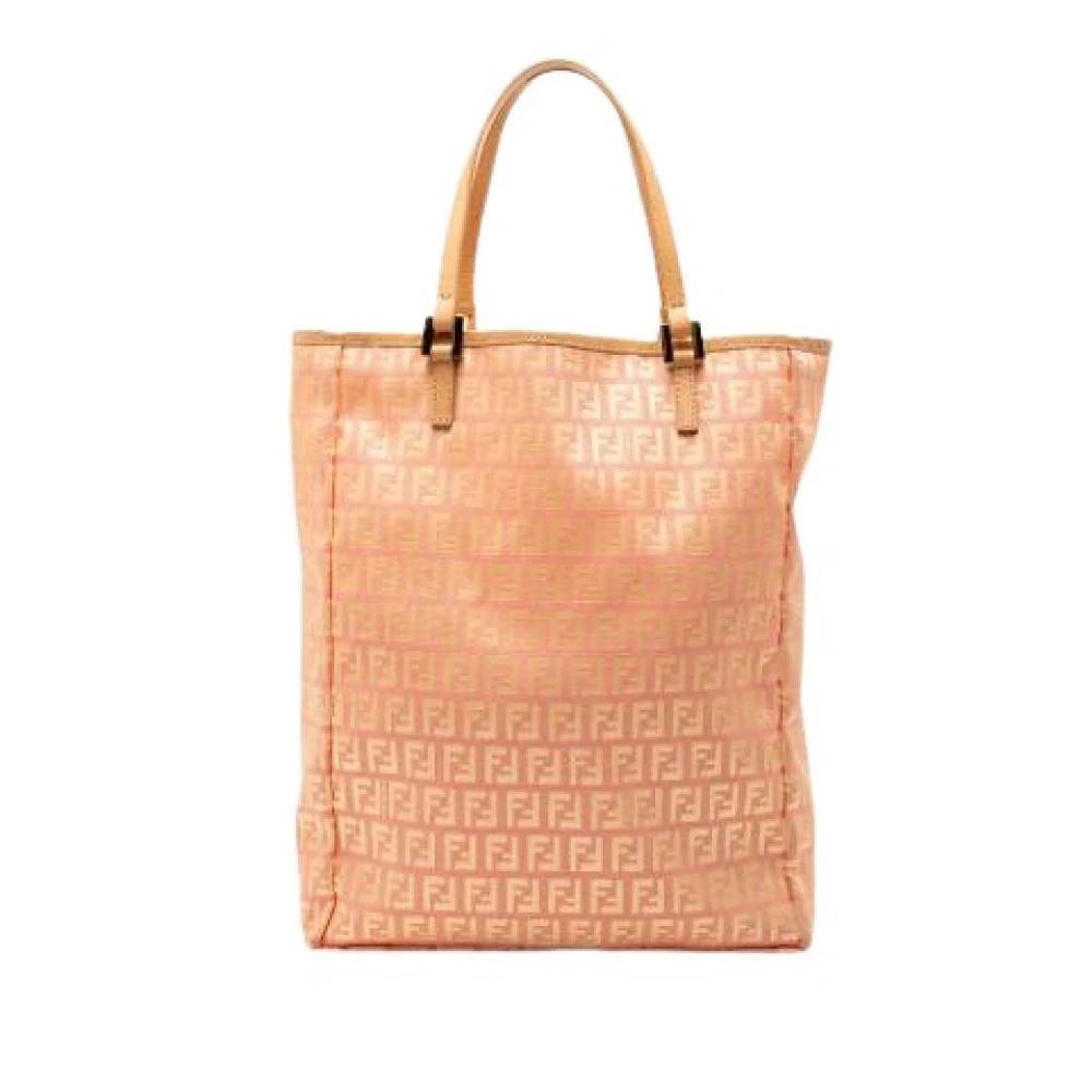 Fendi Vintage Pre-owned Canvas Tote Bag - Vintage - Dame - Lyserød - ONE SIZE - Uld