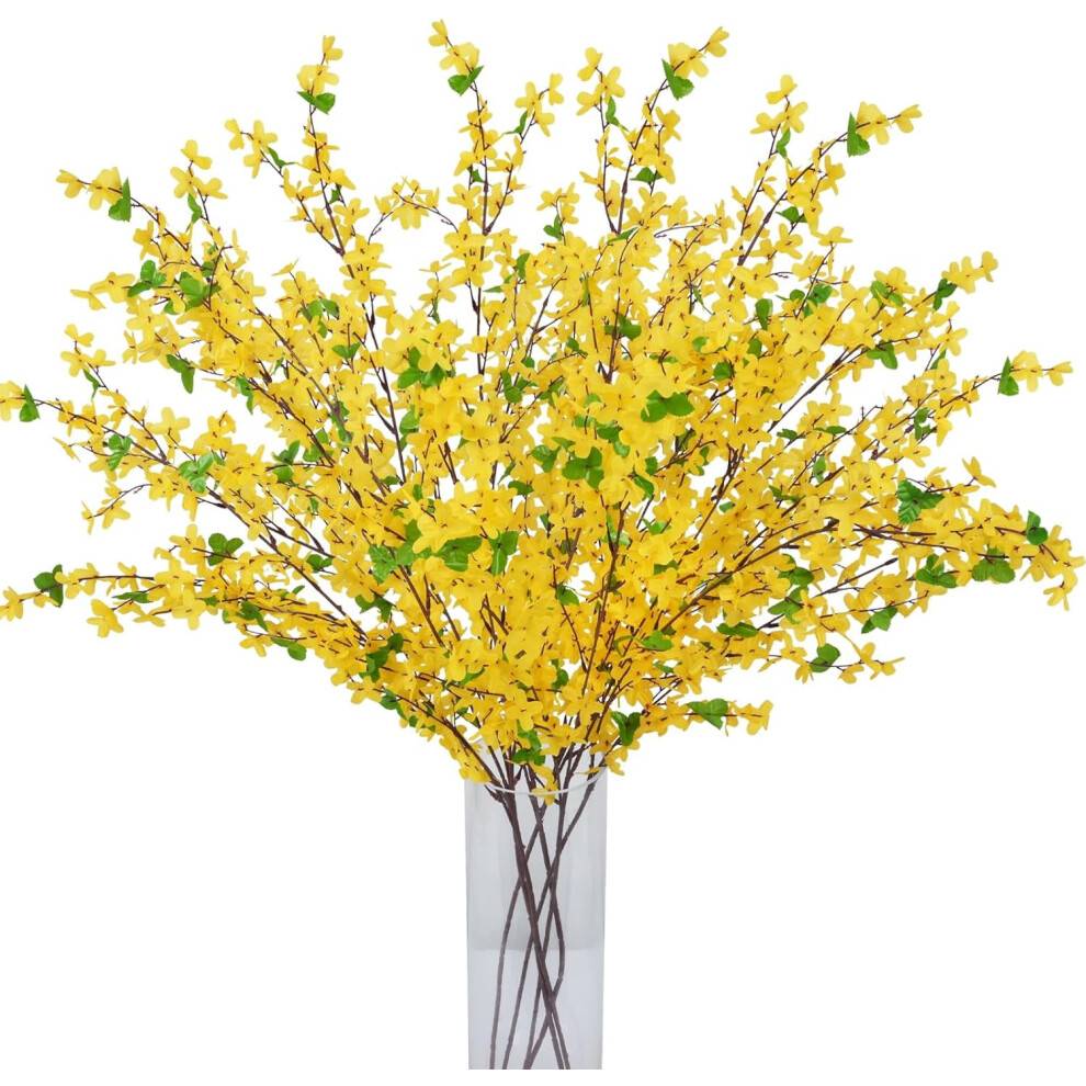 Kunstige Forsythia-grene gule silkeblomster 96 cm