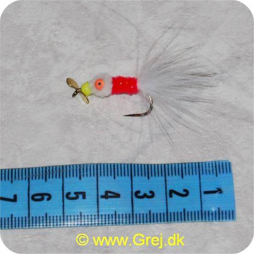 Unique Flies - UF Poppy Nobbler m/propel - Hvid/rød