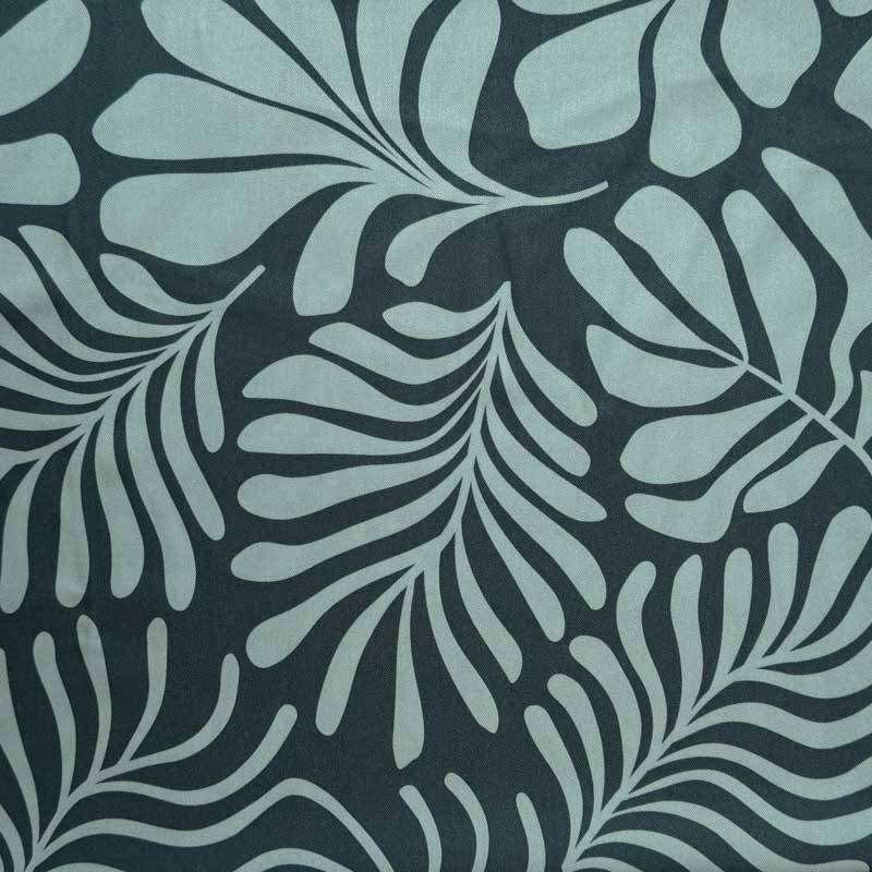 Fast viscose med støvet petrol blad motiv fra Light and Lush