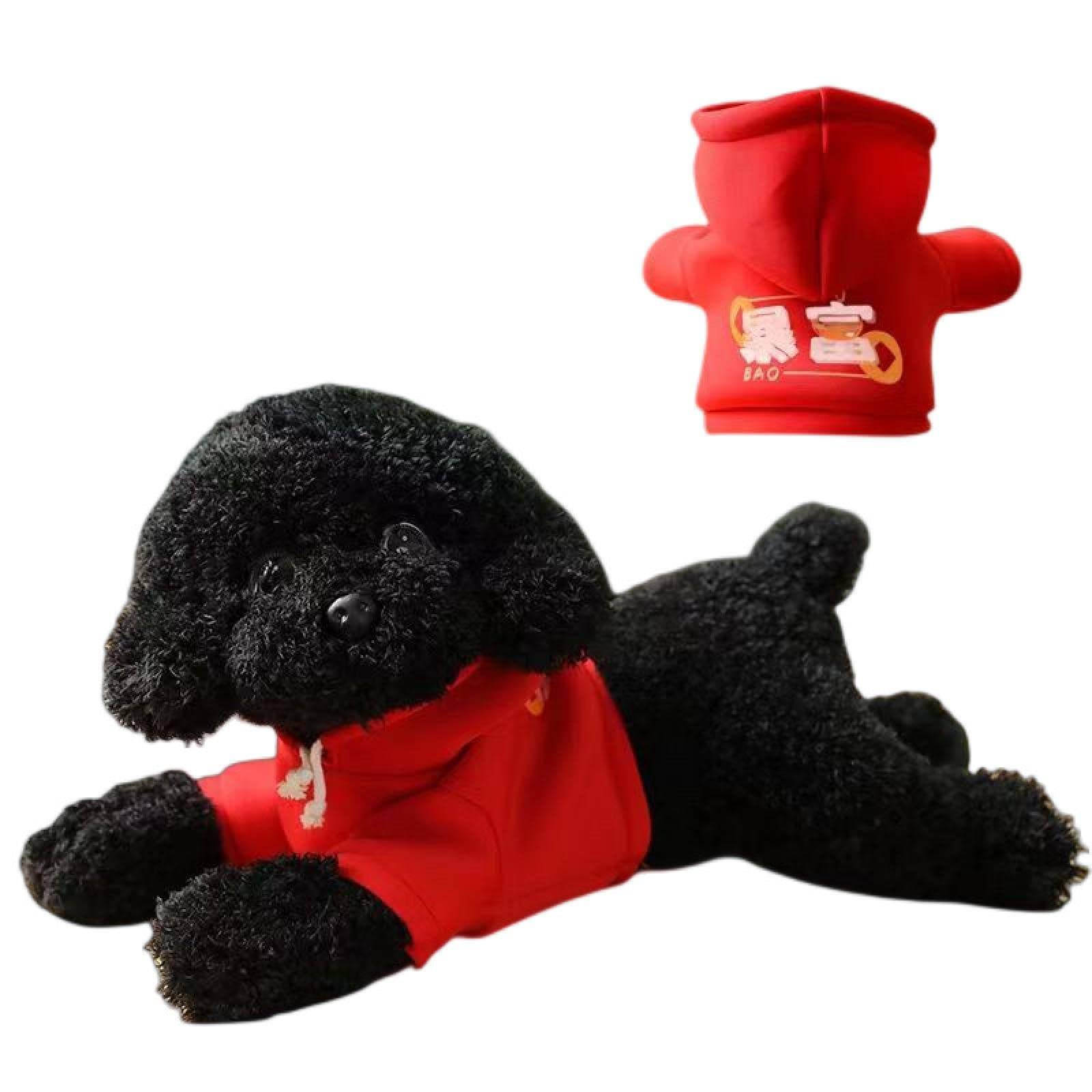XXSLY Plush Poodle Dog Body Bedroom Realistic Cushion with Memory Character Perfect for Birthday with Clothes Pillow, Decor, Soft, Foam, Fluffy, svart