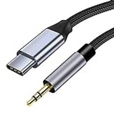 GIMIRO 3.5mm jack cable Aux Cable Audio Cables for headphones home audio hifi carstereos MP3 players (Type C to Aux 1.5 Meter)