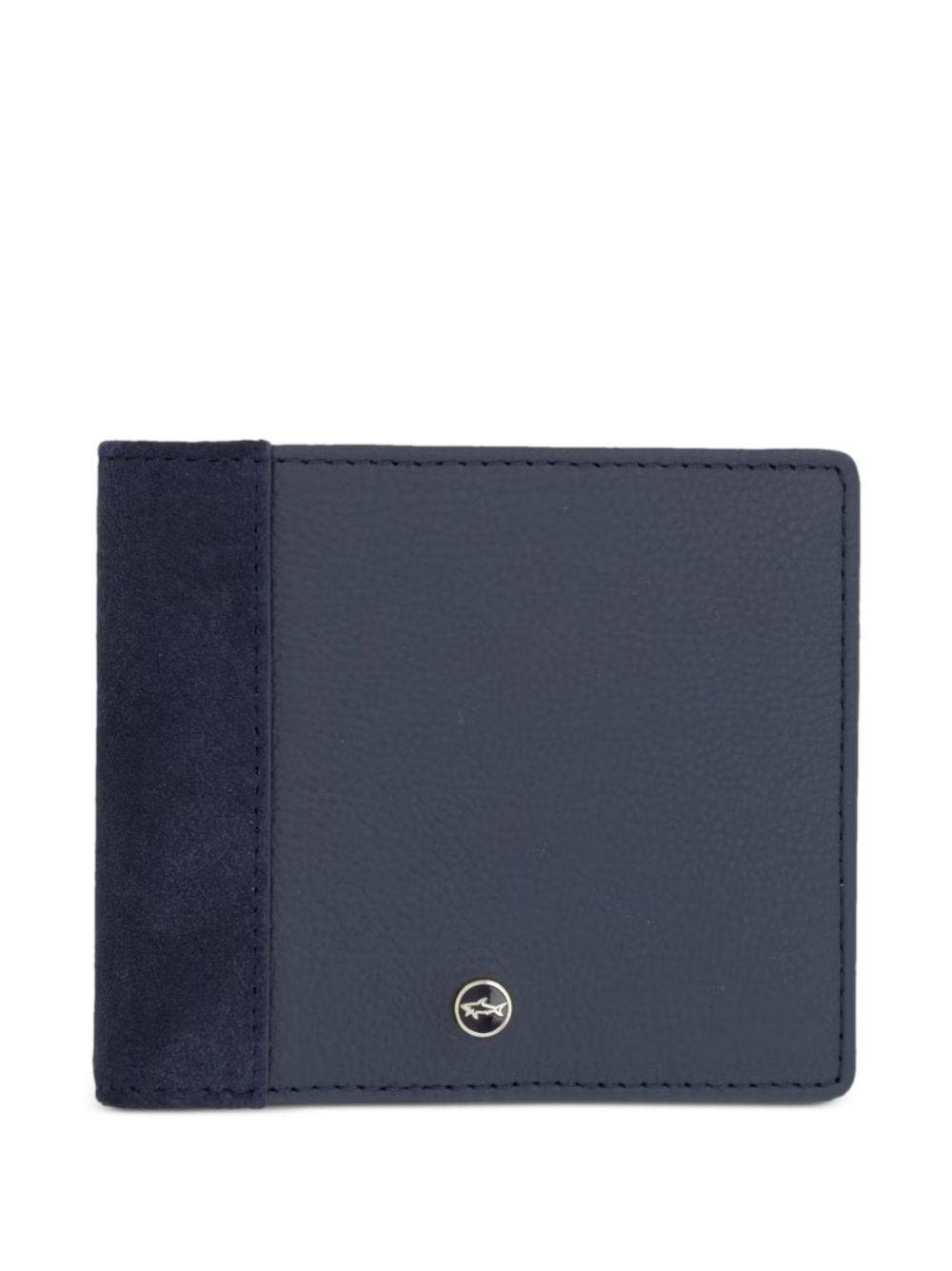 Paul & Shark - suede-panelled bifold wallet - herr - kalvskinn/polyester - one size - Blå