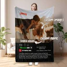 1st Custom Digital Printed Flanell Throw Blanket - "Our Movie" (semesterfilt, presentfilt, mjuk och fluffig multifunktionell utomhusstrandcamping Vard - Multifärgad - 75 cm x 100 cm,130 cm x 150 cm,150 cm x 200 cm,100 cm x 130 cm