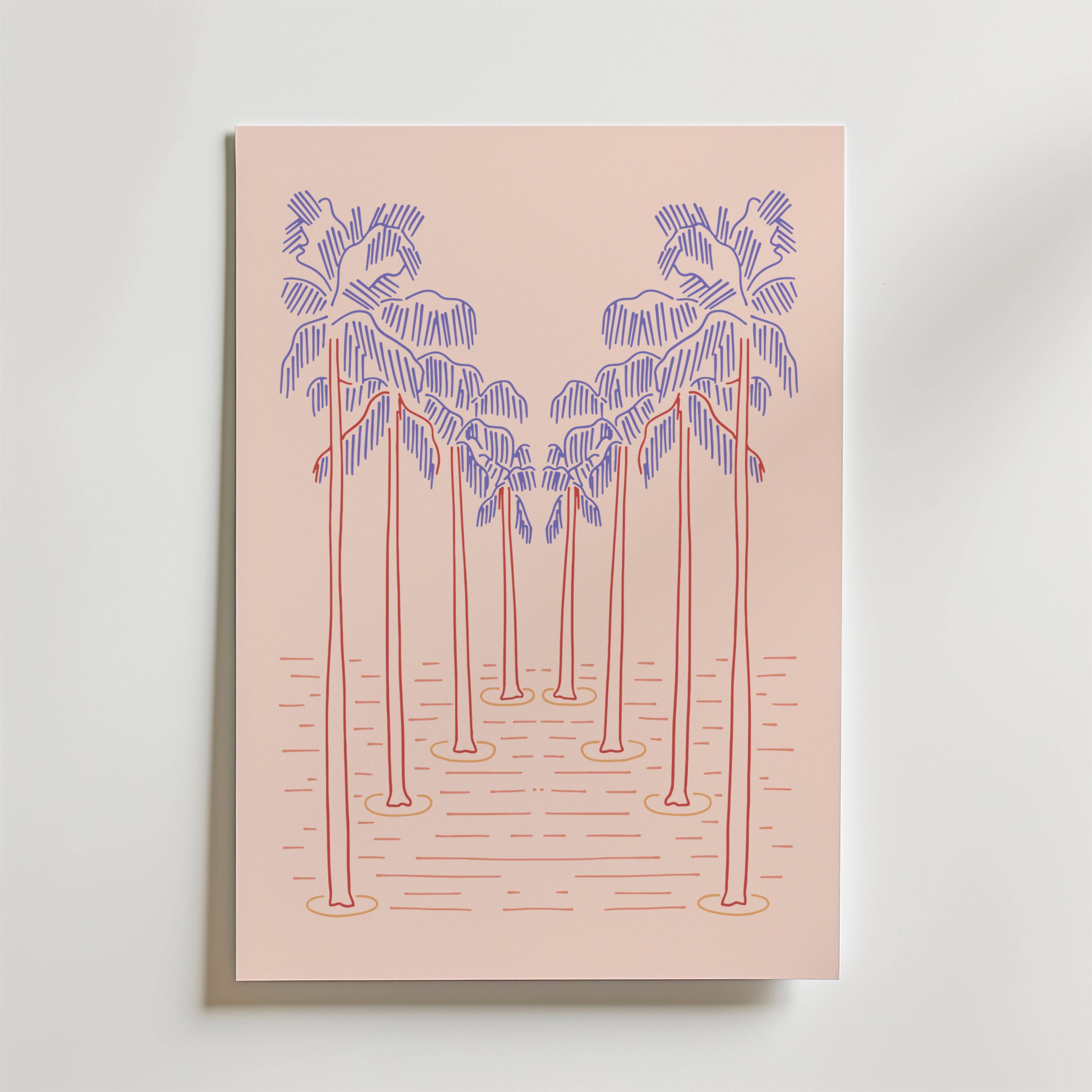 Palm Dream Sunset Poster - Premium Canvas 70x100 cm