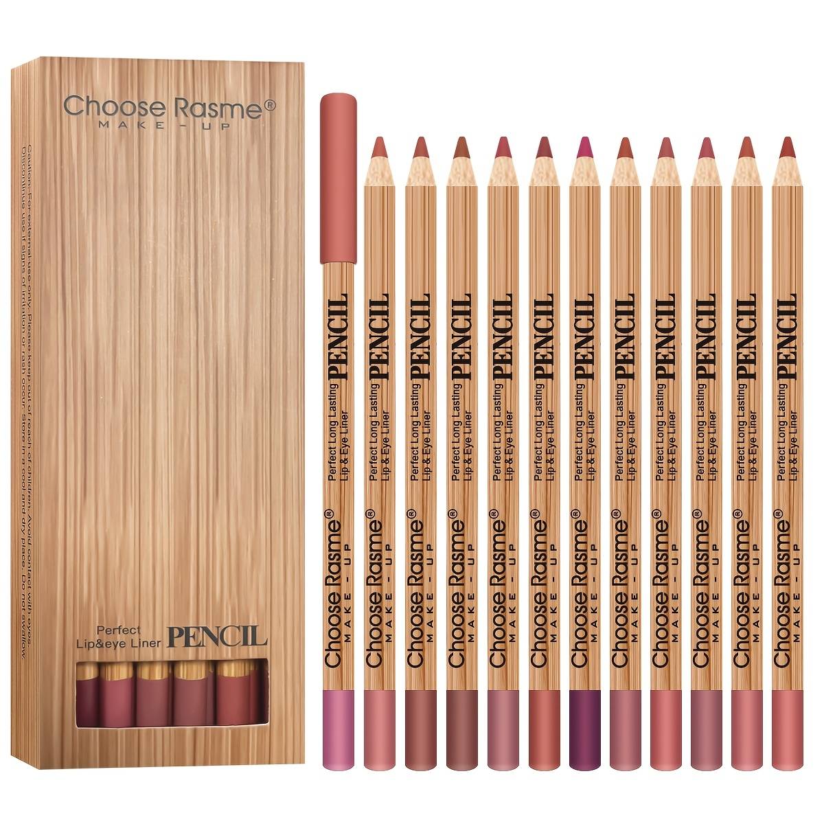 TEMU 12pcs Lip Liner Set For Contouring Lips, Moisturizing And Non-drying