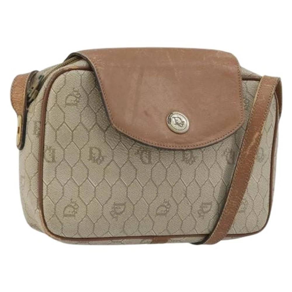 Dior Vintage Pre-owned Honeycomb Skuldertaske - Vintage - Dame - Beige - ONE SIZE - Uld