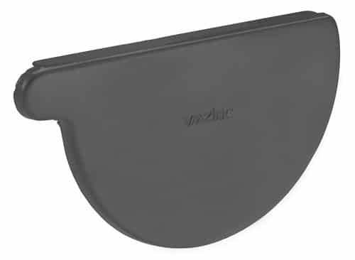 VMZINC endebund Anthra zink 333 mm højre 1/2 rund.