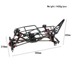 Remote control Car Chassis Frame Metal Pipe Rack Climbing Car Pipe Rack Crawler Frame Replacement svart