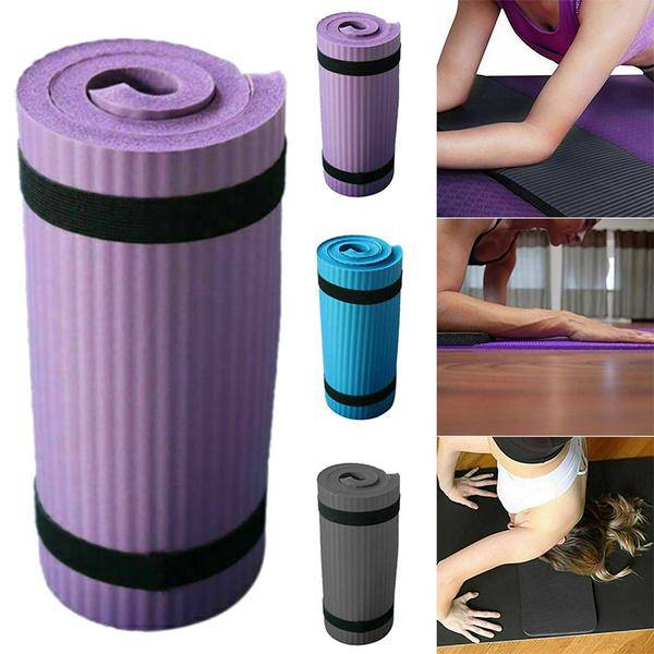 Yogamatta Pilatesmatta Tjock Träningsmatta Gym Halkfri Träning 15mm Fitnessmattor Yoga Stödkudde för Knän Rygg och Anklar