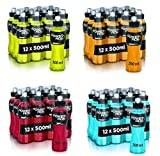 Testpaket Powerade Sports Mountain Blast + orange + blodapelsin + citrus uppfriskande sportdryck kalorifattig energidryck engångsflaska (48 x 500 ml)